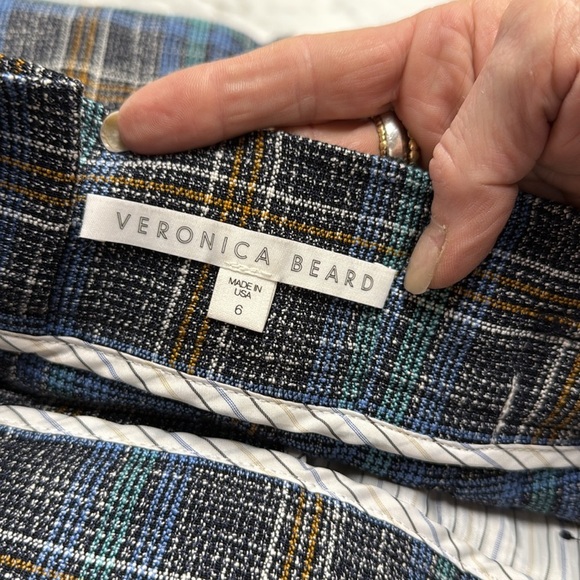 Veronica Beard Clerrence Plaid Tweed High Waist Cropped Paperbag Trouser size 6 - Picture 9 of 13